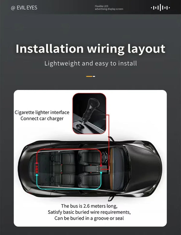 Panneau lumineux LED à pixels pour voiture et camion, effet œil de démon, télécommande, éclairage souple pliable, panneau dér