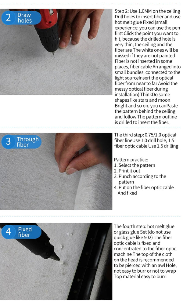 Modification de plafond de voiture 12V avec ciel étoilé à fibres optiques, contrôle Bluetooth via application, dispositif sou