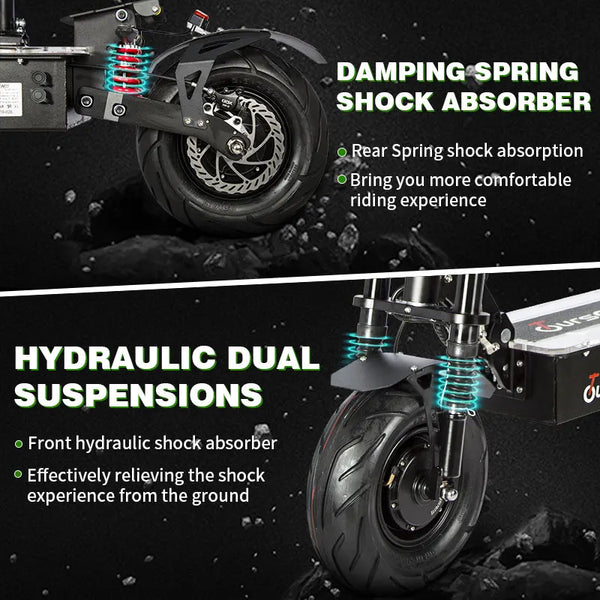 TOURSOR 10000W 13 "Scooter électrique avec siège pour adulte 72V 60V système de freinage à huile double moteur 100 KM / H vit