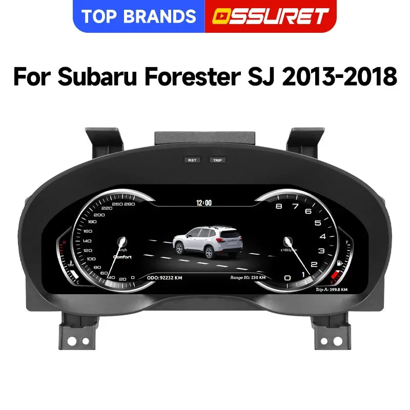 OSSURET, tableau de bord numérique LCD 12,3 pouces, -seller, pour Subaru Forester SJ 2013-2018, système Linux, CarPlay, Android automobile, 1920*720 HD, tableau de bord numérique, compteur de vitesse, prise en charge