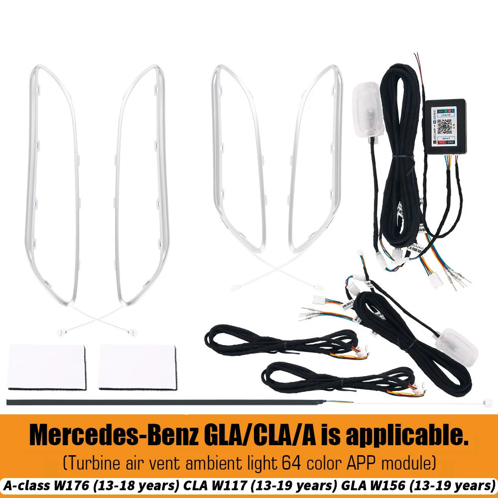 Kit Éclairage d’Ambiance 12/64 Couleurs Mercedes A, CLA et GLA – Éclairage LED | OURANE.COM