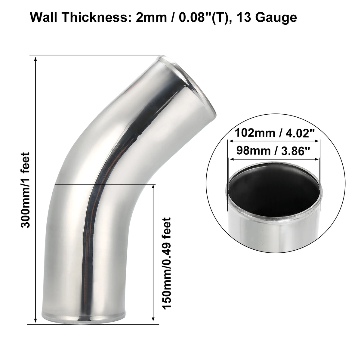 Tube d'Intercooler Coudé 45° en Aluminium – Admission & performance | OURANE.COM