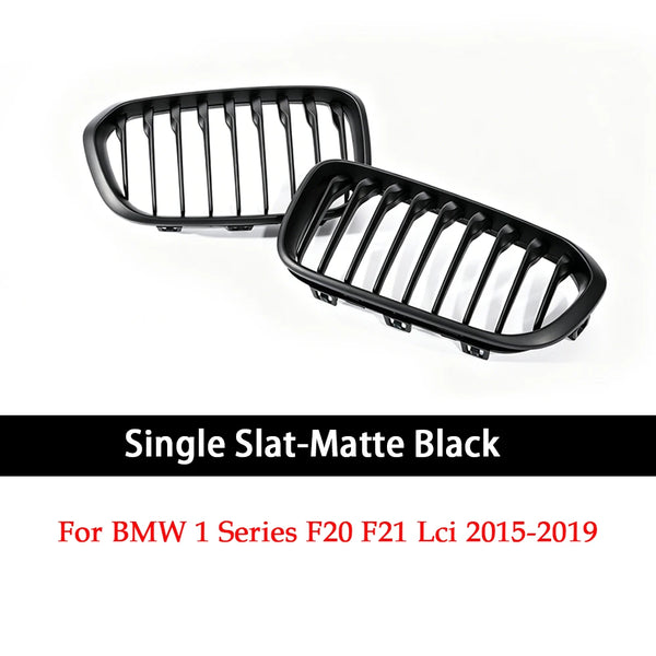Calandre de calandre double / simple pour BMW Série 1 F20 F21 LCI 2015-2019 Noir brillant Mat Carbone Couleur M Diamant - OUR