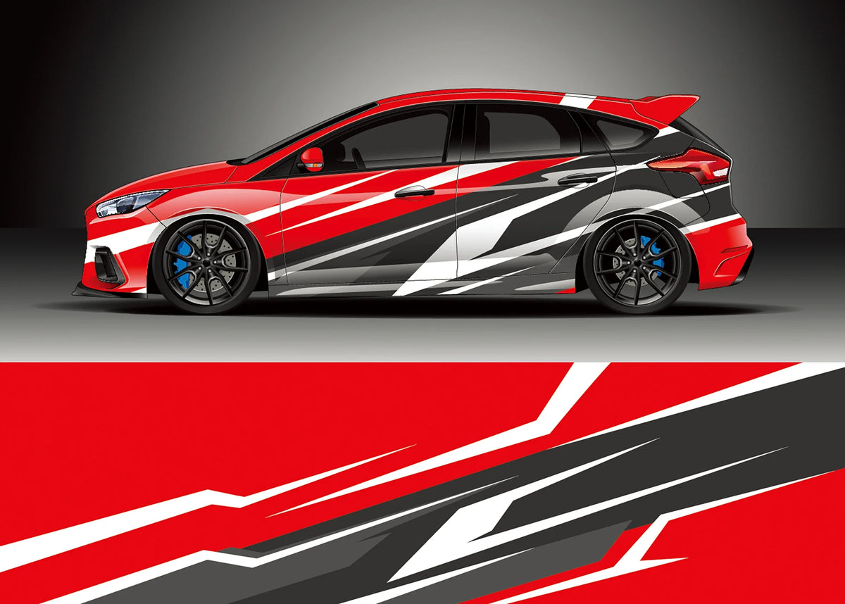 Kit Déco Vinyle Rouge Rétro pour Carrosserie – 300 × 60 cm – Carrosserie & style | OURANE.COM
