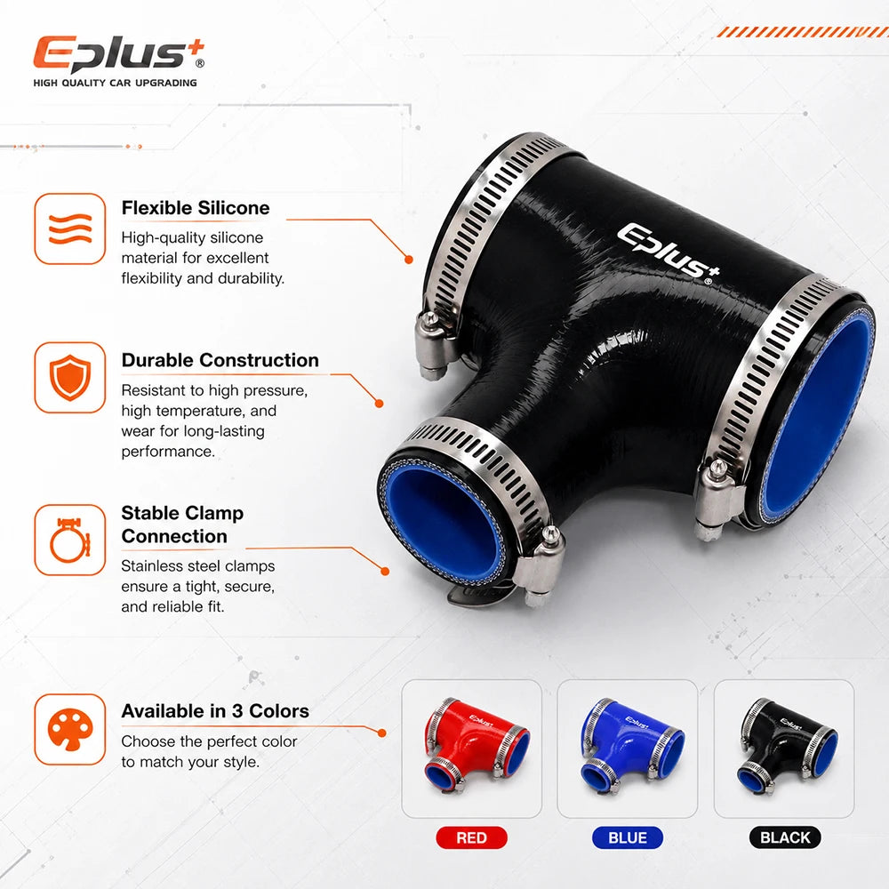 Durite Silicone Renforcée en T 3 Voies pour Turbo et Intercooler – Admission & performance | OURANE.COM