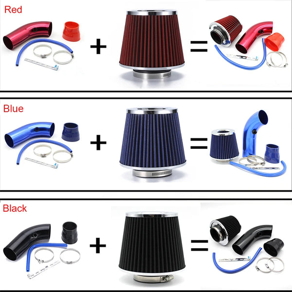 Filtre à Air à tête de champignon pour voiture, 76mm, réaménagé, tuyau d'admission, filtre à Air froid à haut débit, kit de t