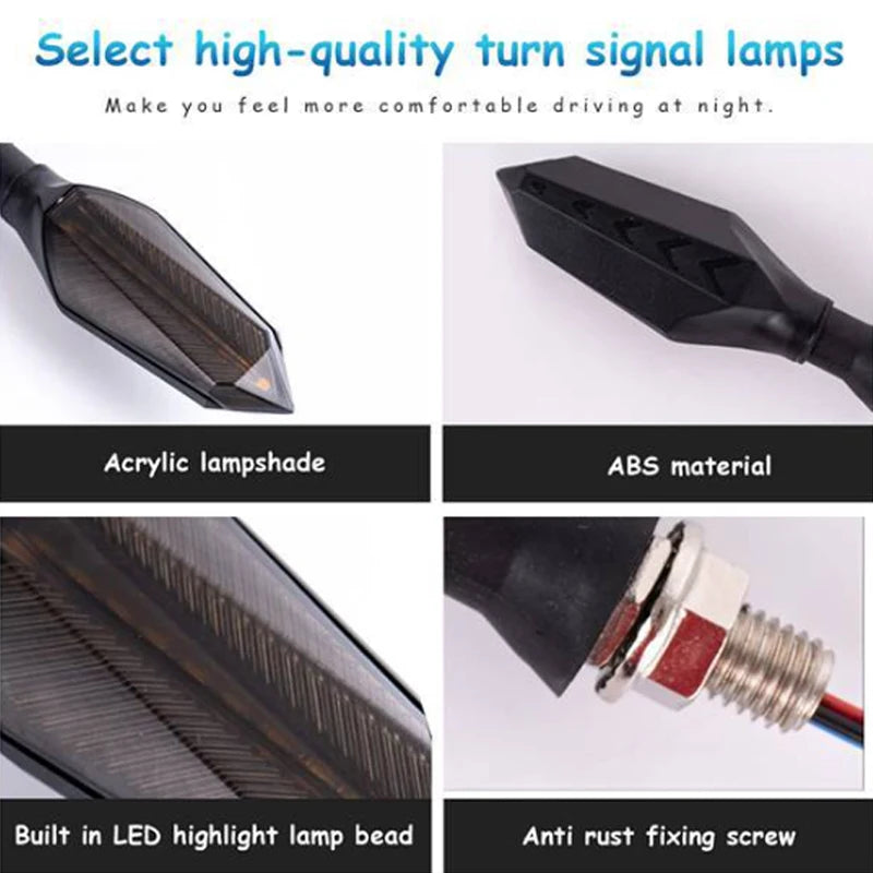 Moto LED Turn Signal Éclairages Double Side Flowing Flash Indicator Éclairages Amber Flash Lamps For Honda CBR600RR CB1000R –