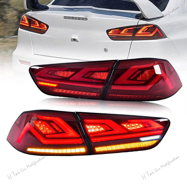 Paire de feux arrière LED pour Mitsubishi Lancer EVO X 2008-2018, clignotants dynamiques