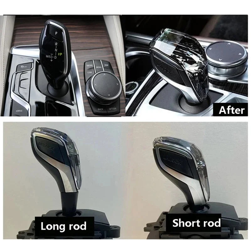 3 Piece Lot Crystal Levier de Vitesses Knob Lever Stick Handle Pour BMW 3 5 6 7 Series X3 X5 X6 F30 G15 F01 G20 G05 G21 G28 G