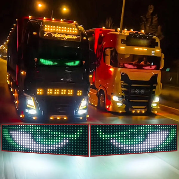 Panneau lumineux LED à pixels pour voiture et camion, effet œil de démon, télécommande, éclairage souple pliable, panneau dér