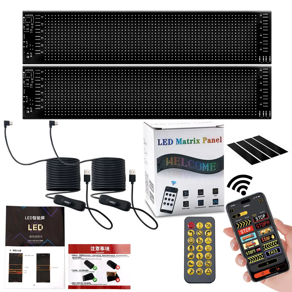 1/2PCS Devil Eyes Éclairage USB-Powered LED Matrix Panel DIY Programmable Flexible LED Screen avec Contrôle par Application f