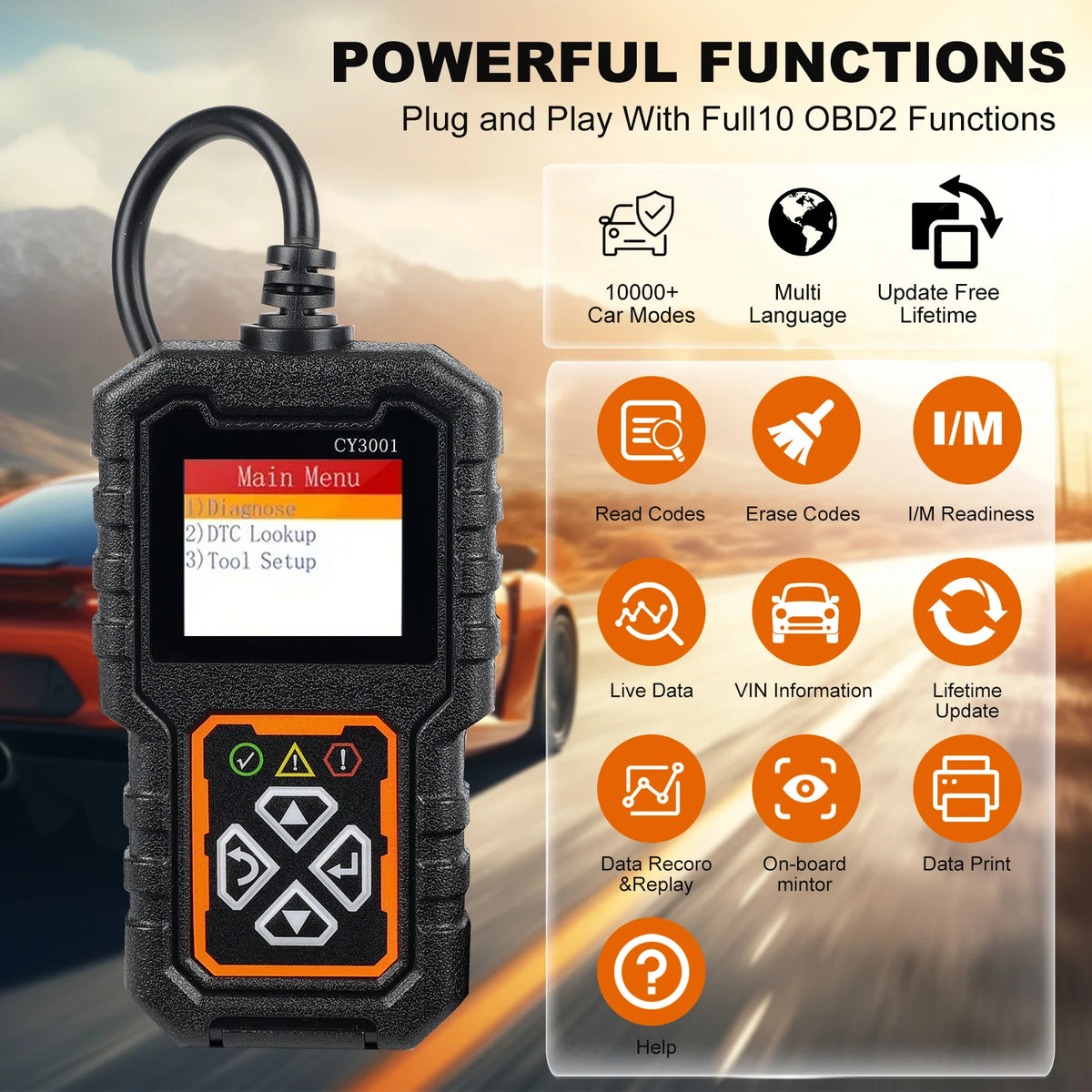 Lecteur de diagnostic automobile OBD CY3001 — vue 4