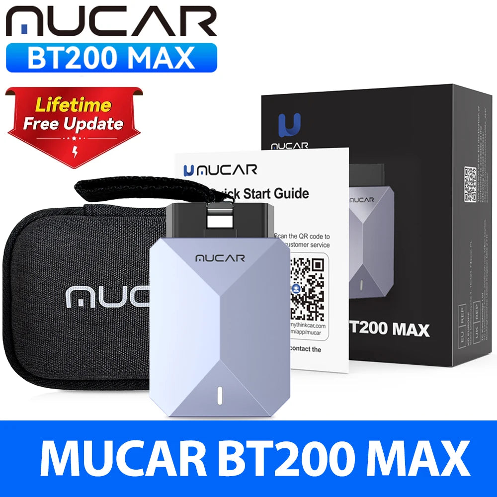 Valise diagnostic MUCAR BT200 Max - Bluetooth CAN FD, à vie