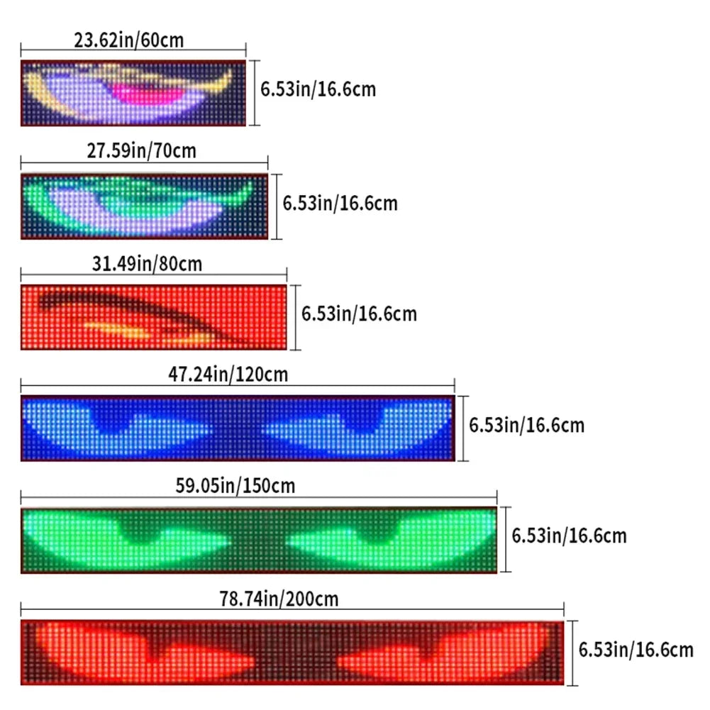 Devil‘s Eyes Truck Auto RGB LED Pixel Panel Éclairage Contrôle par Application Soft Foldable Ambient Éclairage DIY Programmab