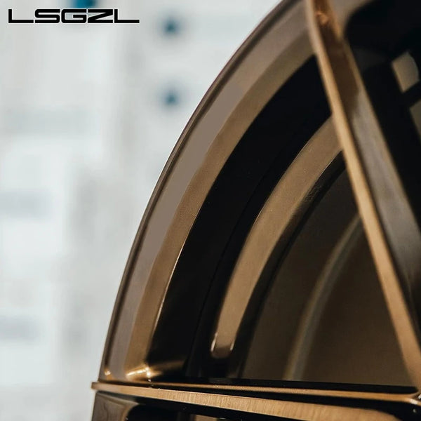 LSGZL Jantes de voiture forgées monobloc en alliage bronze brossé personnalisé pour BMW Ferrari Audi 5x120 5x130 5x114.3 Conc