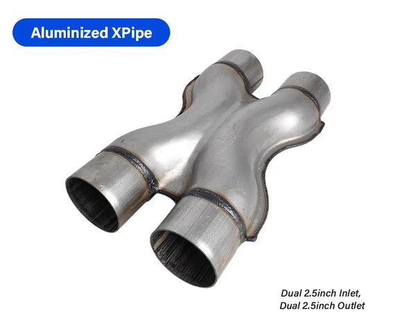 2.25 '' / 2.5" système d'échappement entrée / sortie XPipe universel 2.25 / 2.5 pouces double pointe de silencieux aluminisée