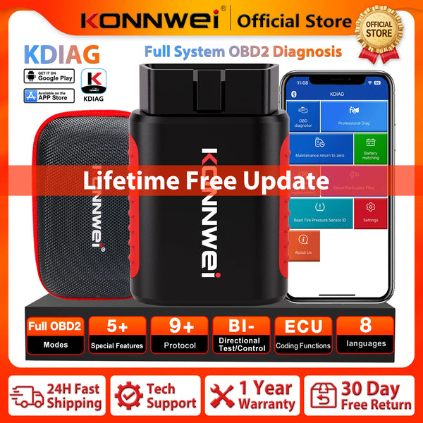 Valise diagnostic KONNWEI KDIAG Bluetooth multi-systèmes — vue 1
