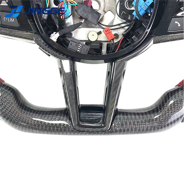 Volant en cuir personnalisé pour M4 M3 G20 G28 G30 G38 G80 G82 320i 330i 330e 340i 540i, LED de sport en carbone forgé