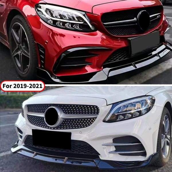Style BRABOS pour Mercedes Benz C W205 2014-2021, protection de pare-chocs avant aspect fibre de carbone, type C180 C200 C260