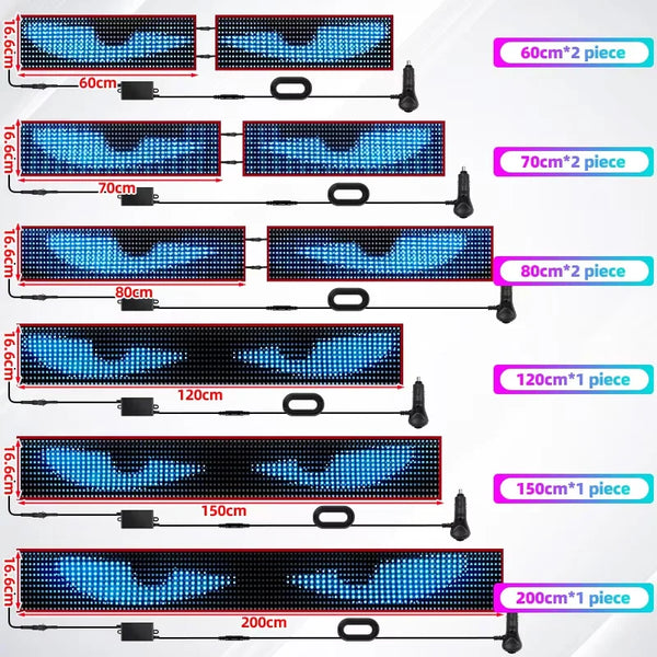 Panneau lumineux LED à pixels pour voiture et camion, effet œil de démon, télécommande, éclairage souple pliable, panneau dér