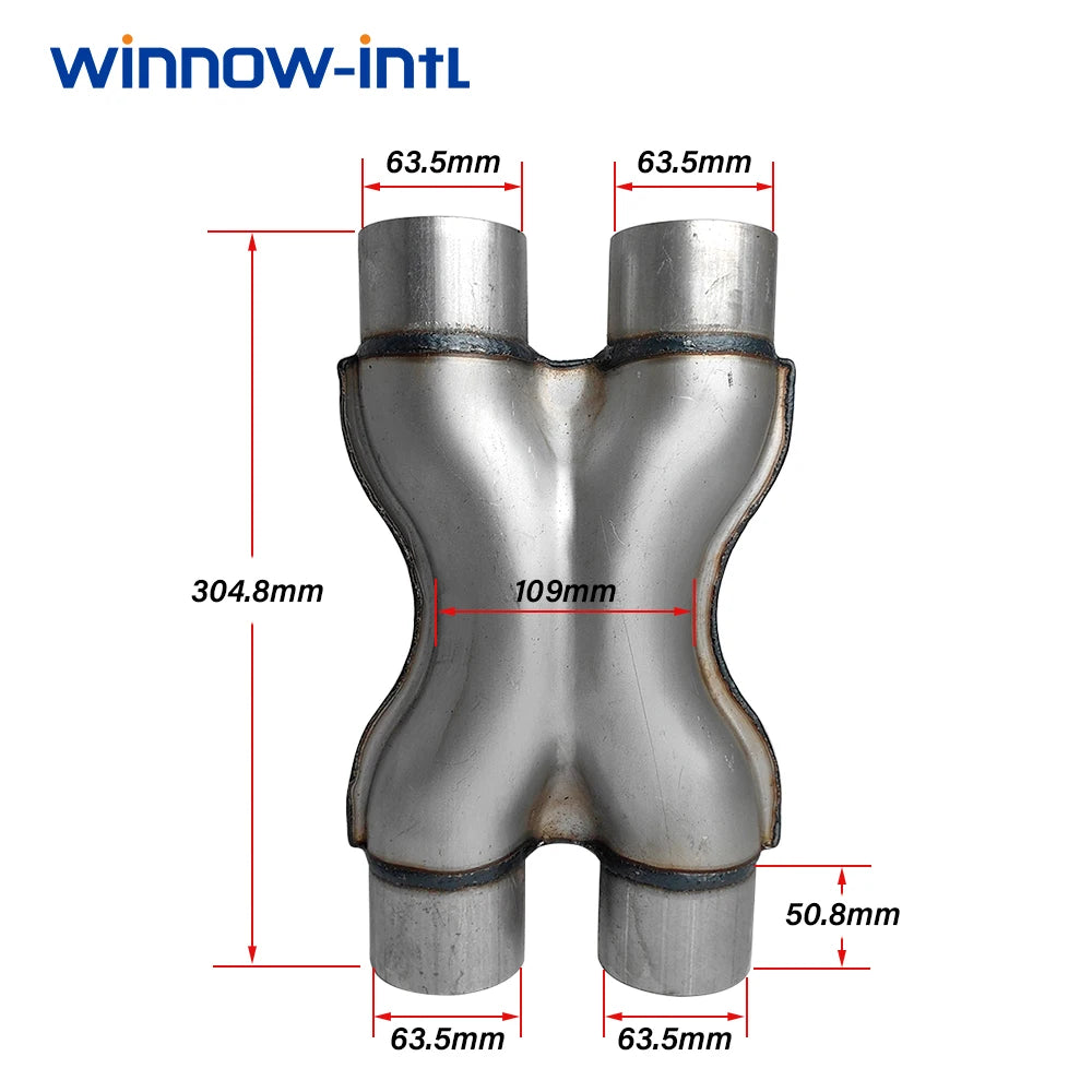 Tube X-Pipe Universel Double Échappement 2,25 / 2,5 pouces – Échappement auto OURANE.COM