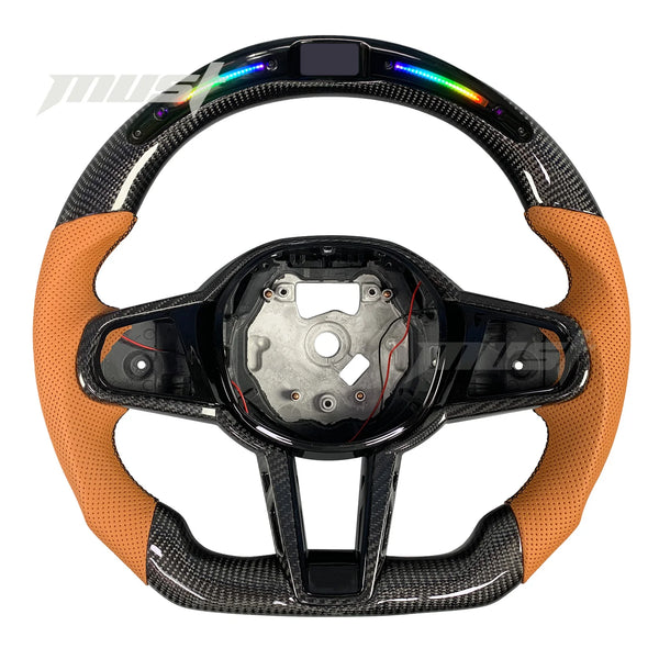 Volant LED personnalisé en Fiber de carbone pour BMW série G LCI, série 2 3 4 5 6 7 8 X3 X4 X5 G20 G30 M3 M4 M5 M8 Z4 20