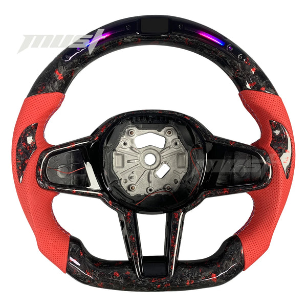 Volant LED personnalisé en Fiber de carbone pour BMW série G LCI, série 2 3 4 5 6 7 8 X3 X4 X5 G20 G30 M3 M4 M5 M8 Z4 20
