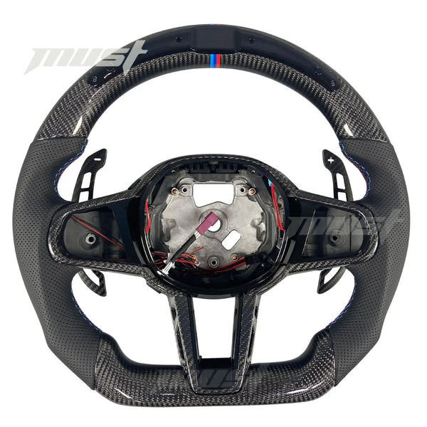 Volant LED personnalisé en Fiber de carbone pour BMW série G LCI, série 2 3 4 5 6 7 8 X3 X4 X5 G20 G30 M3 M4 M5 M8 Z4 20