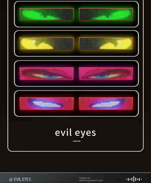 Panneau lumineux LED à pixels pour voiture et camion, effet œil de démon, télécommande, éclairage souple pliable, panneau dér