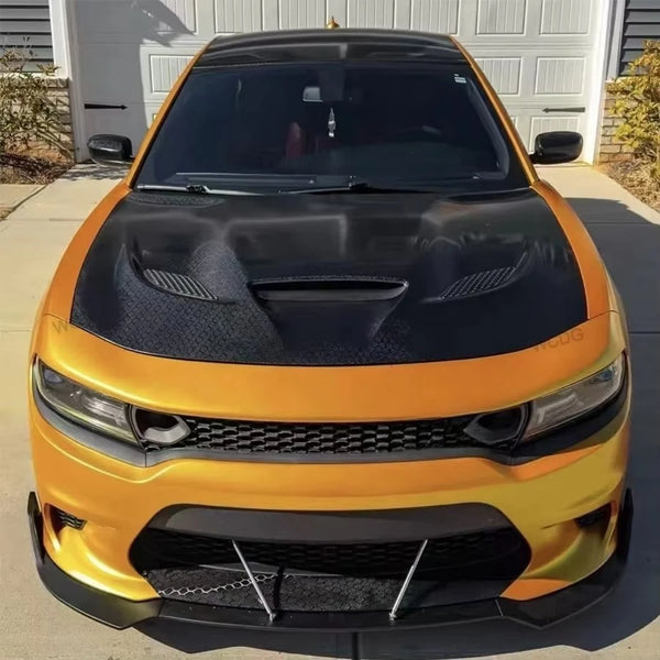 Capot carbone style SRT Dodge Charger, 2015–2023 — vue 5