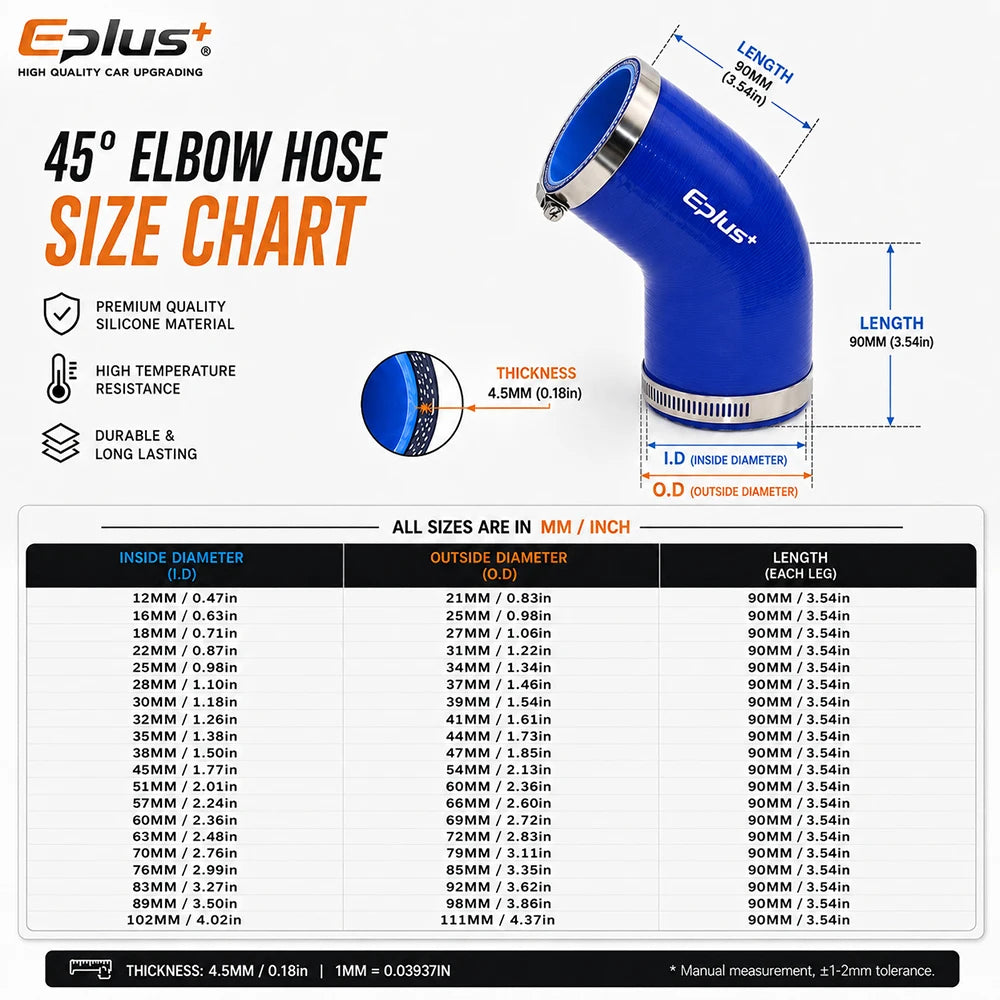 Durite Silicone Bleue 45° avec Colliers pour Turbo et Intercooler – Admission & performance | OURANE.COM