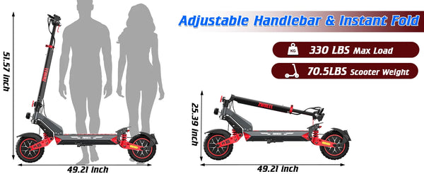 Trottinette électrique adulte 2400W double moteur - Batterie lithium 48V 20Ah, jusqu'à 80 km d'autonomie, pneus tout terrain