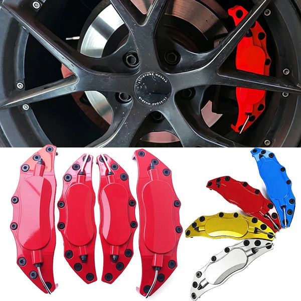 4 Pièces Cache-étriers de frein métalliques pour voiture, Coques de protection anti-poussière pour étriers de frein pour Audi