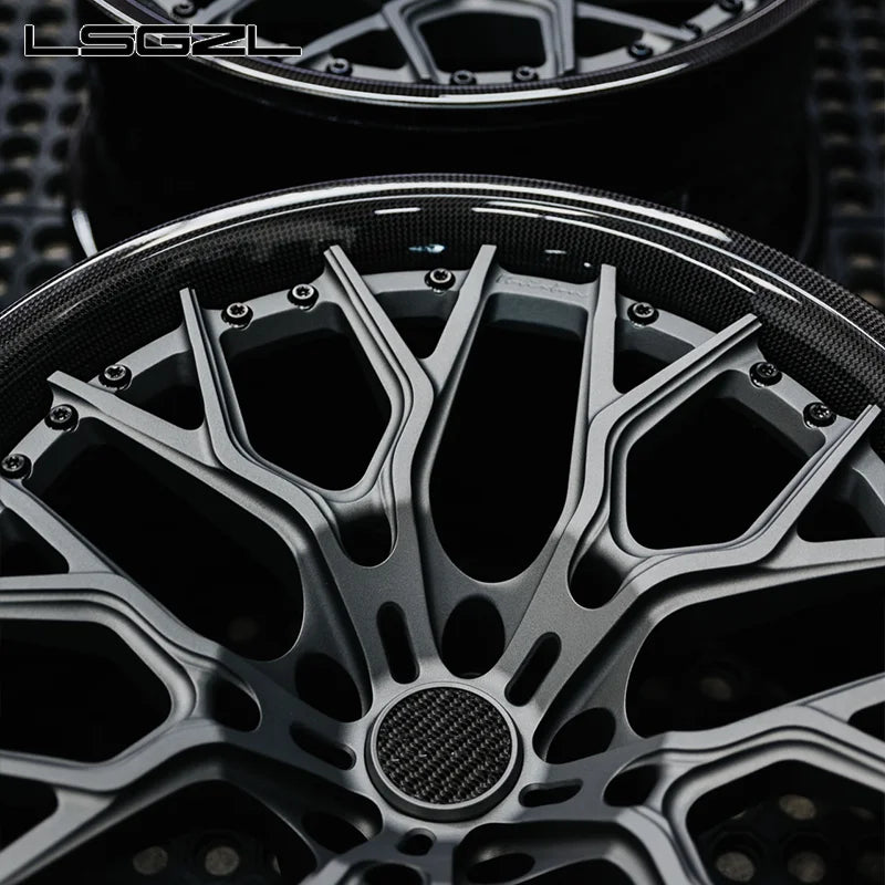 Jantes Carbone 2 Pièces Grises LSGZL Concaves pour Mercedes Classe C, Ferrari – 16 à 26 Pouces – Jantes & Roues | OURANE.COM