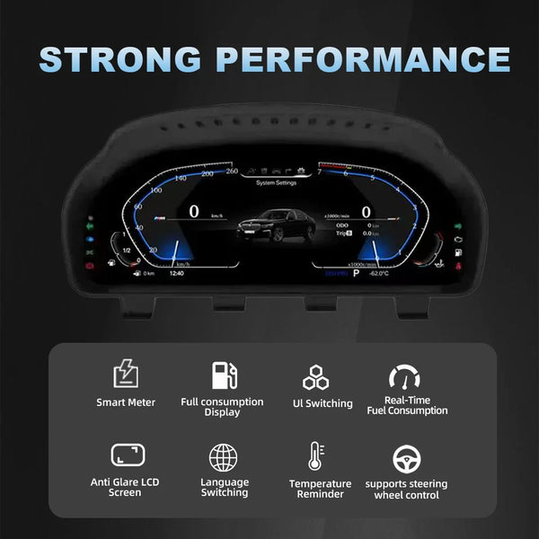 Tableau de bord numérique 2026 pour BMW Séries 1 2 3 4 5 6 7 X1 X2 X3 X4 Compteur de vitesse Panneau d'instruments F10 E90 E6