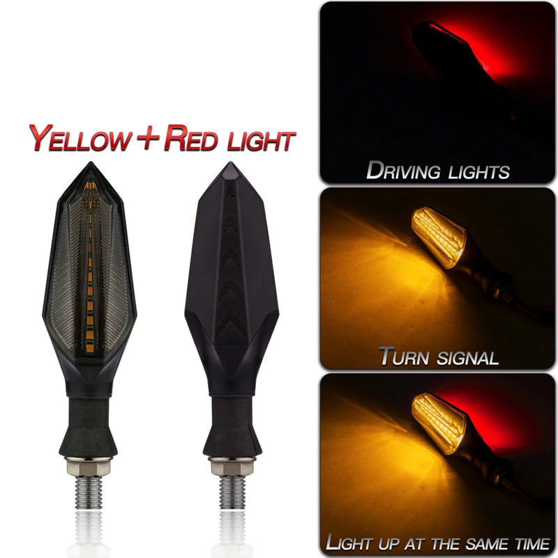 Moto LED Turn Signal Éclairages Double Side Flowing Flash Indicator Éclairages Amber Flash Lamps For Honda CBR600RR CB1000R –