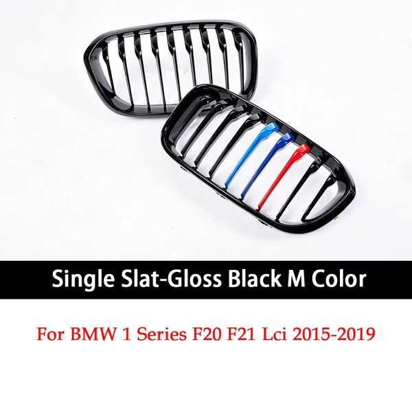 Calandre de calandre double / simple pour BMW Série 1 F20 F21 LCI 2015-2019 Noir brillant Mat Carbone Couleur M Diamant - OUR