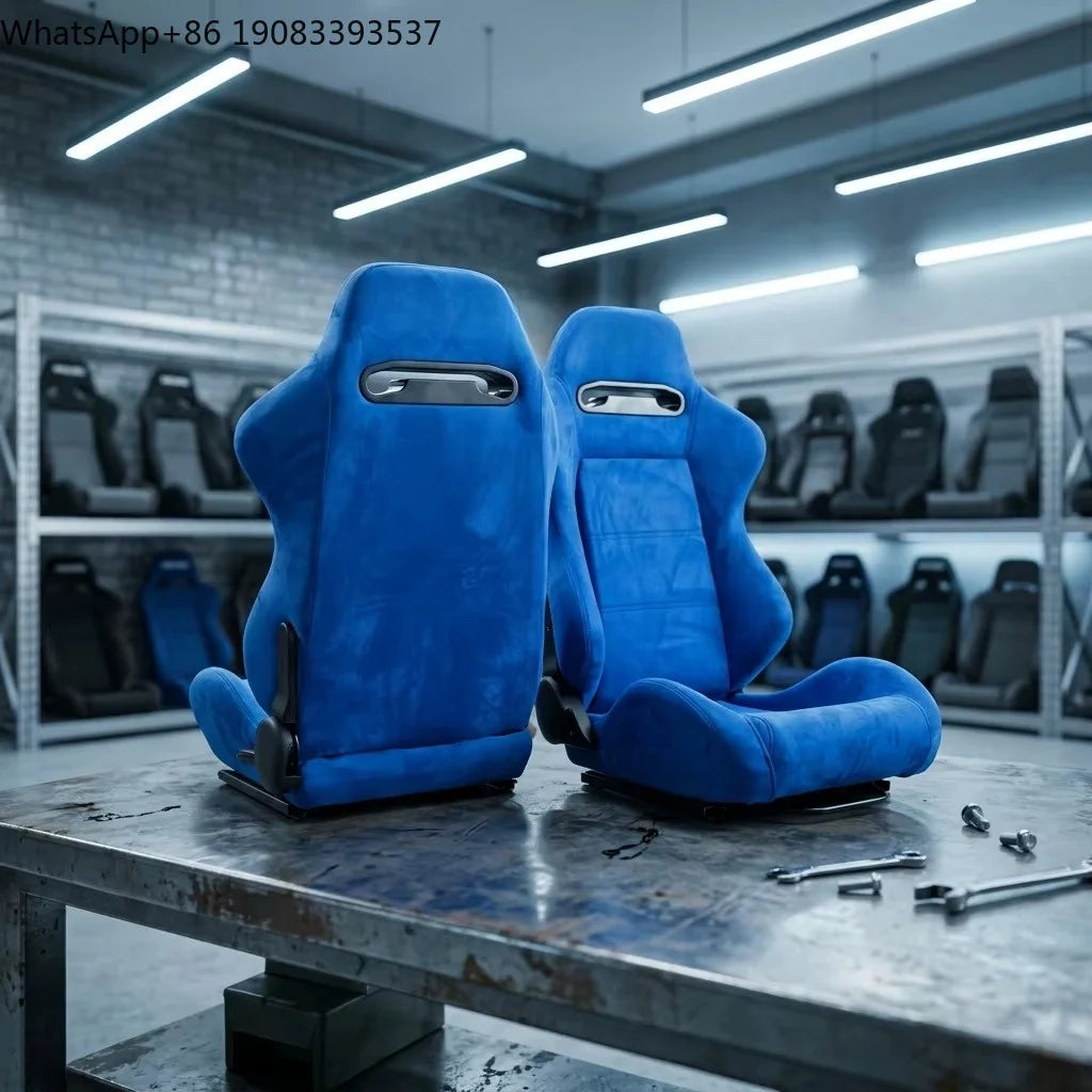 universel paire de noir daim sièges baquet sport avec rouge couture Double rails baquet Gaming sport siège en stock