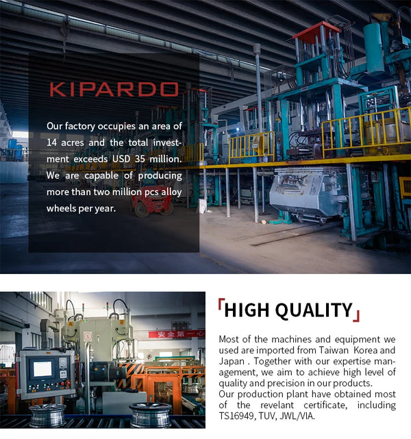 Kipardo Direct Factory roues en alliage 15 pouces 4x100 ET 35 VIA/JWL jantes de voiture lèvre rouge pour voiture de tour