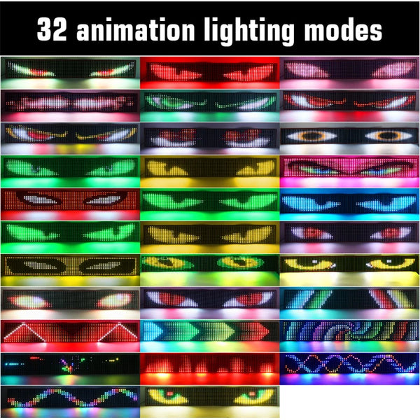 Panneau lumineux LED à pixels pour voiture et camion, effet œil de démon, télécommande, éclairage souple pliable, panneau dér