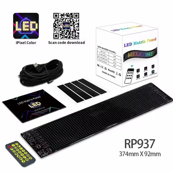 LED Matrix Pixel Panel DIY RGB personnalisé Animation programmable automobile Truck Advertising Logo Light contrôle par appli