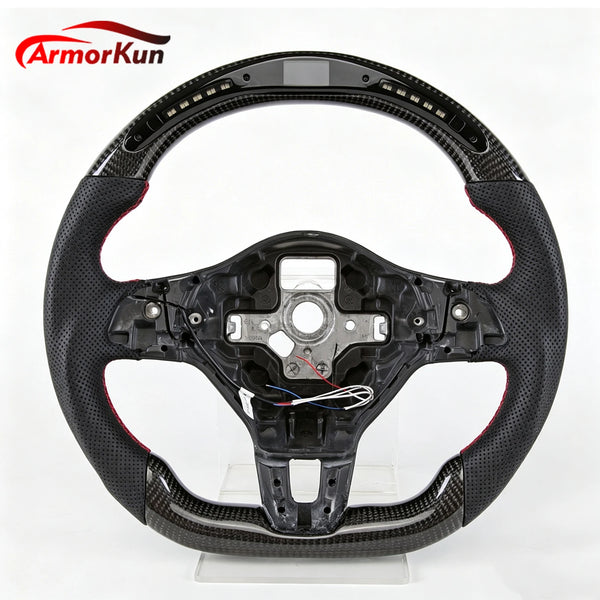 Volant carbone cuir LED pour Volkswagen Golf MK5 à MK7.5 GTI