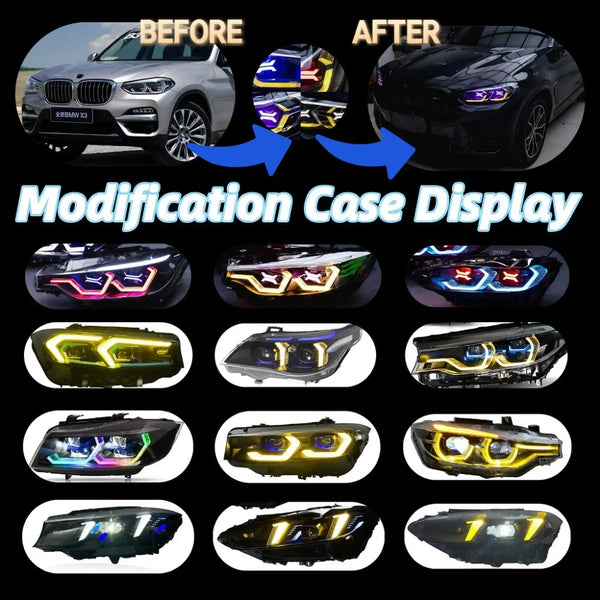 Phares LED RGB personnalisables HETOP style OSS – BMW F32/E71/F22/F30/E90/G20/E60/E92/E87/E89