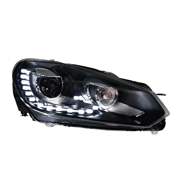 Phares LED design R20 avec Angel Eyes et faisceau Bi-Xenon AKD – Volkswagen Golf 6, 2009-2012