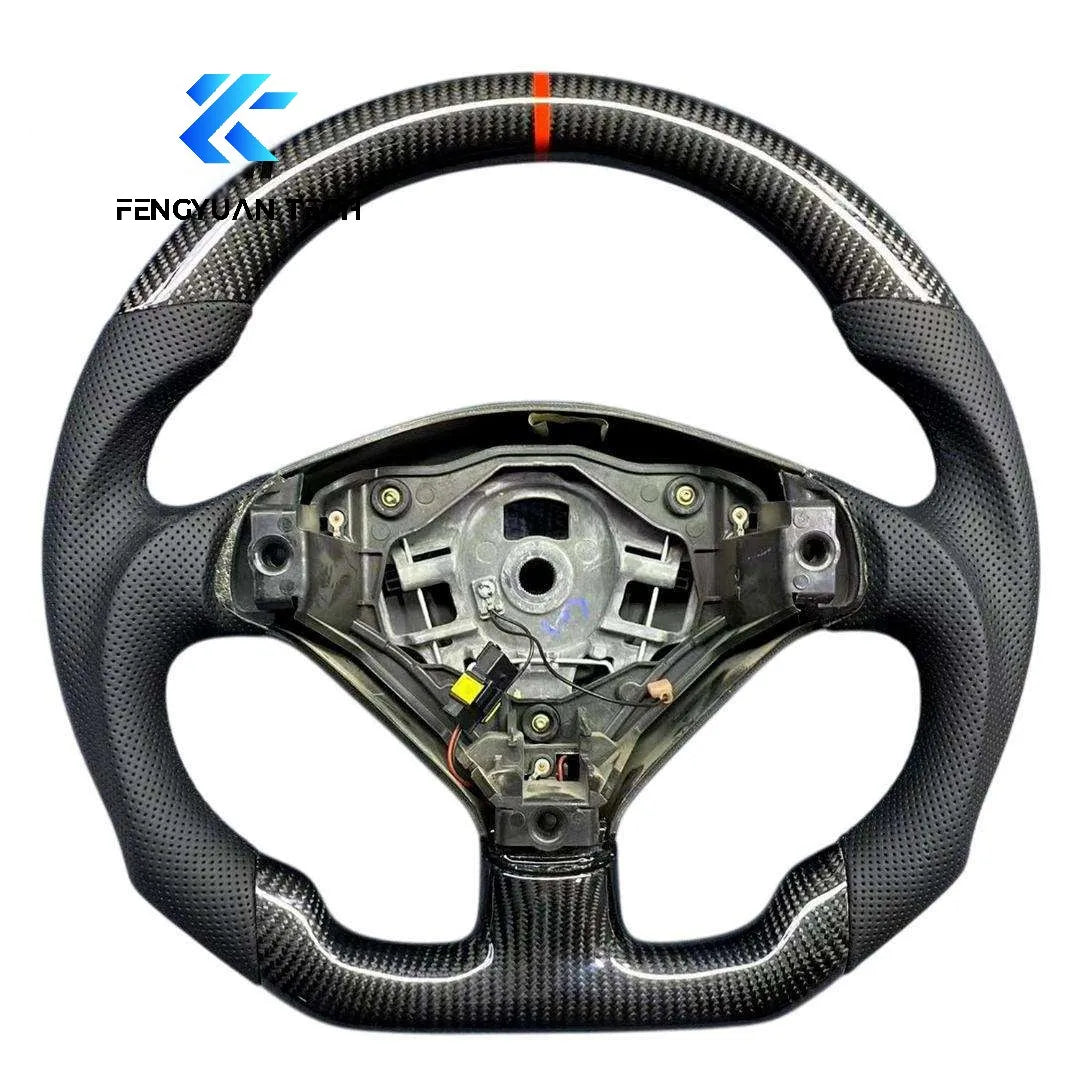 Volant sport en cuir chauffant et carbone forgé avec LED pour Peugeot RCZ, 206, 207, 208, 308, 408 et 508