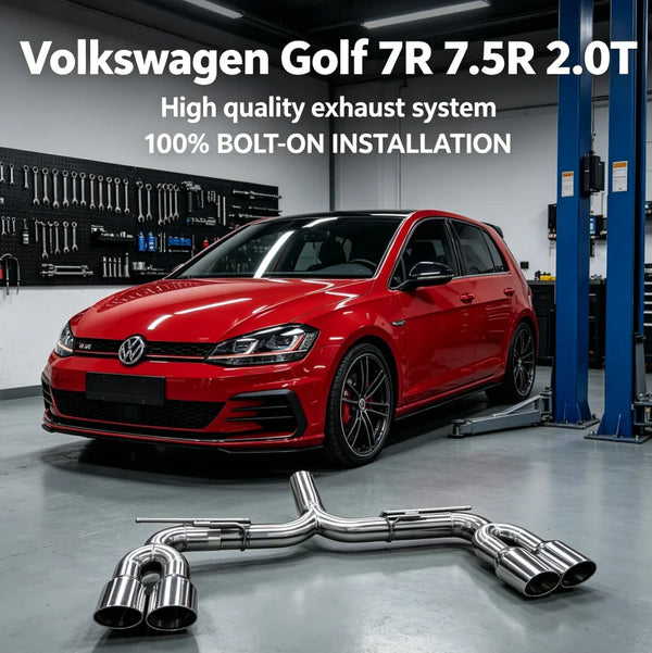 Ligne d'échappement Catback inox SS304 4 sorties VW Golf 7R — vue 1