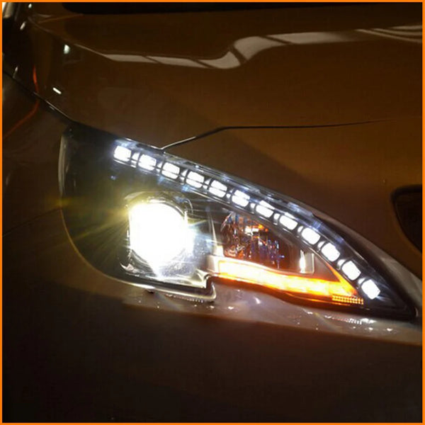 Phares avant Bi-LED à clignotants dynamiques pour Peugeot 308 et 408 (2014–2019)
