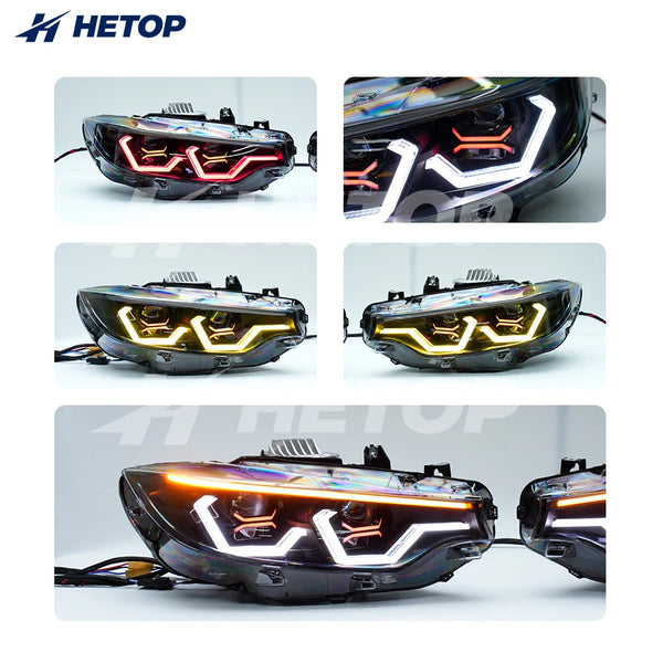 Phares LED DRL RGB HETOP style OSS – BMW Série 4 F32, M3 F80, M4 F82, 2012-2022
