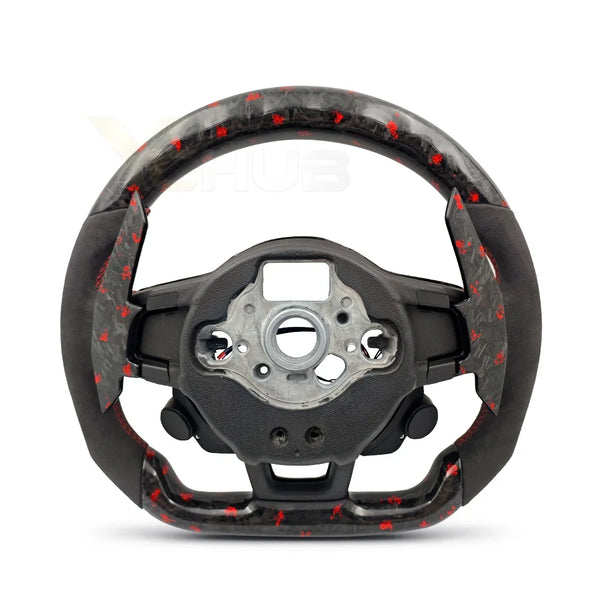 Volant carbone forgé rouge LED pour Volkswagen Golf 5/6/7 R, GTI et Polo