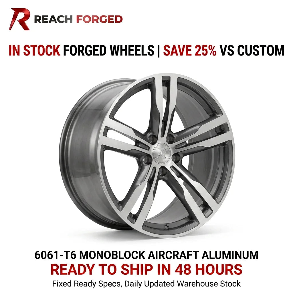 Reach Forged 6061 T6 Monoblock Wheels Five Spoke V Shape Machined Face Alloy Rims Fit European Luxury Sedans SUVs in Stock